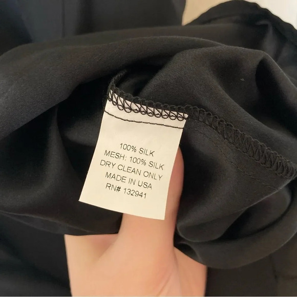 AMANDA UPRICHARD Revolve Silk Mesh Panels Sleeveless Black Sheath Dress Large - Picture 8 of 8